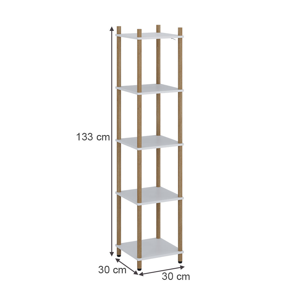 Vicco Libreria Bianco/pino 30 x 133 cm 5 ripiani