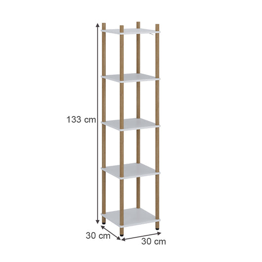 Vicco Libreria Bianco/pino 30 x 133 cm 5 ripiani