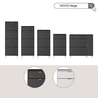 Vicco Mobile porta scarpe Nero 60 x 166.7 cm 4 scomparti