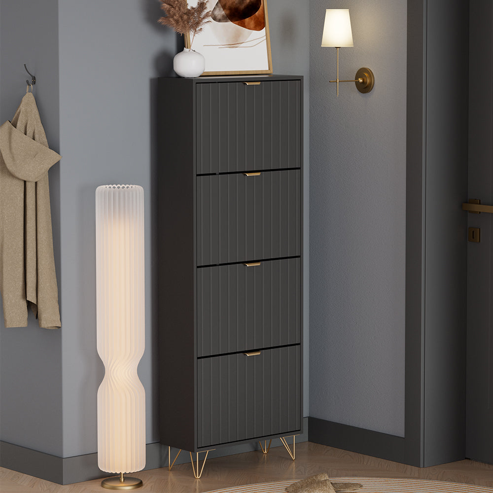 Vicco Mobile porta scarpe Nero 60 x 166.7 cm 4 scomparti