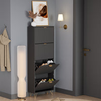 Vicco Mobile porta scarpe Nero 60 x 166.7 cm 4 scomparti