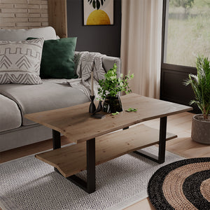 Vicco Tavolino da salotto Artigiano 100 x 60 cm , con ripiano