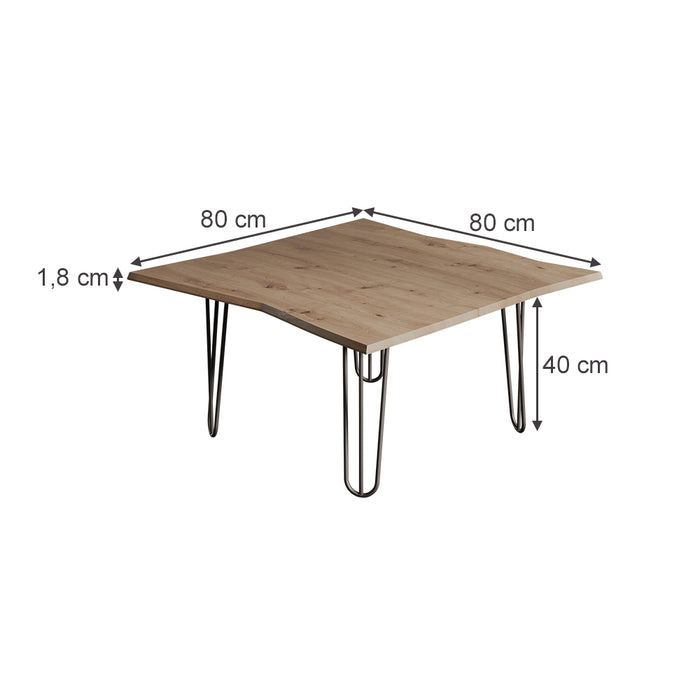 Vicco Tavolino da caffè Artigiano 80 x 80 cm