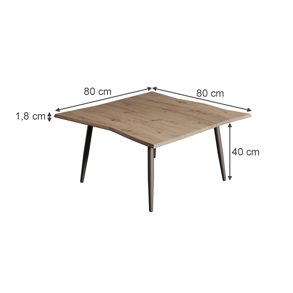 Vicco Tavolino da caffè Artigiano 80 x 80 cm