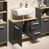 Vicco Mobile sottolavabo per bagno Antracite 70.2 x 57 cm con 2 cassetti e 1 anta