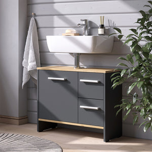 Vicco Mobile sottolavabo per bagno Antracite 70.2 x 57 cm con 2 cassetti e 1 anta