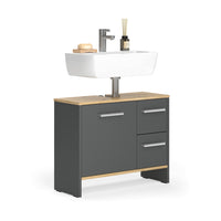 Vicco Mobile sottolavabo per bagno Antracite 70.2 x 57 cm con 2 cassetti e 1 anta