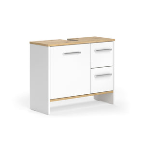 Vicco Mobile sottolavabo per bagno Rovere bianco/dorato 70.2 x 57 cm con 2 cassetti e 1 anta