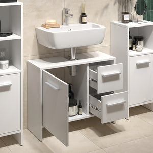 Vicco Mobile sottolavabo per bagno Bianco 70.2 x 57 cm con 2 cassetti e 1 anta