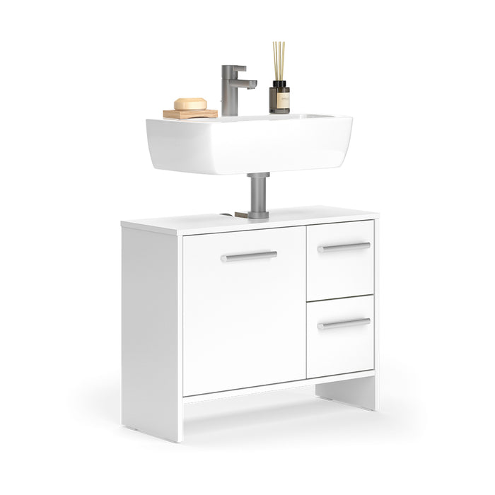 Vicco Mobile sottolavabo per bagno Bianco 70.2 x 57 cm con 2 cassetti e 1 anta
