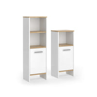 Vicco Set di mobili da bagno Rovere bianco/dorato 2 parti