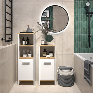 Vicco Set di mobili da bagno Rovere bianco/dorato 2 parti