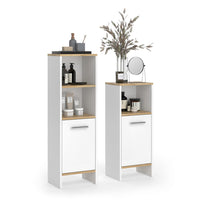 Vicco Set di mobili da bagno Rovere bianco/dorato 2 parti