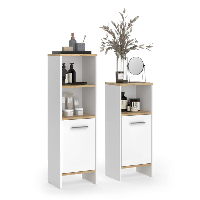 Vicco Set di mobili da bagno Rovere bianco/dorato 2 parti