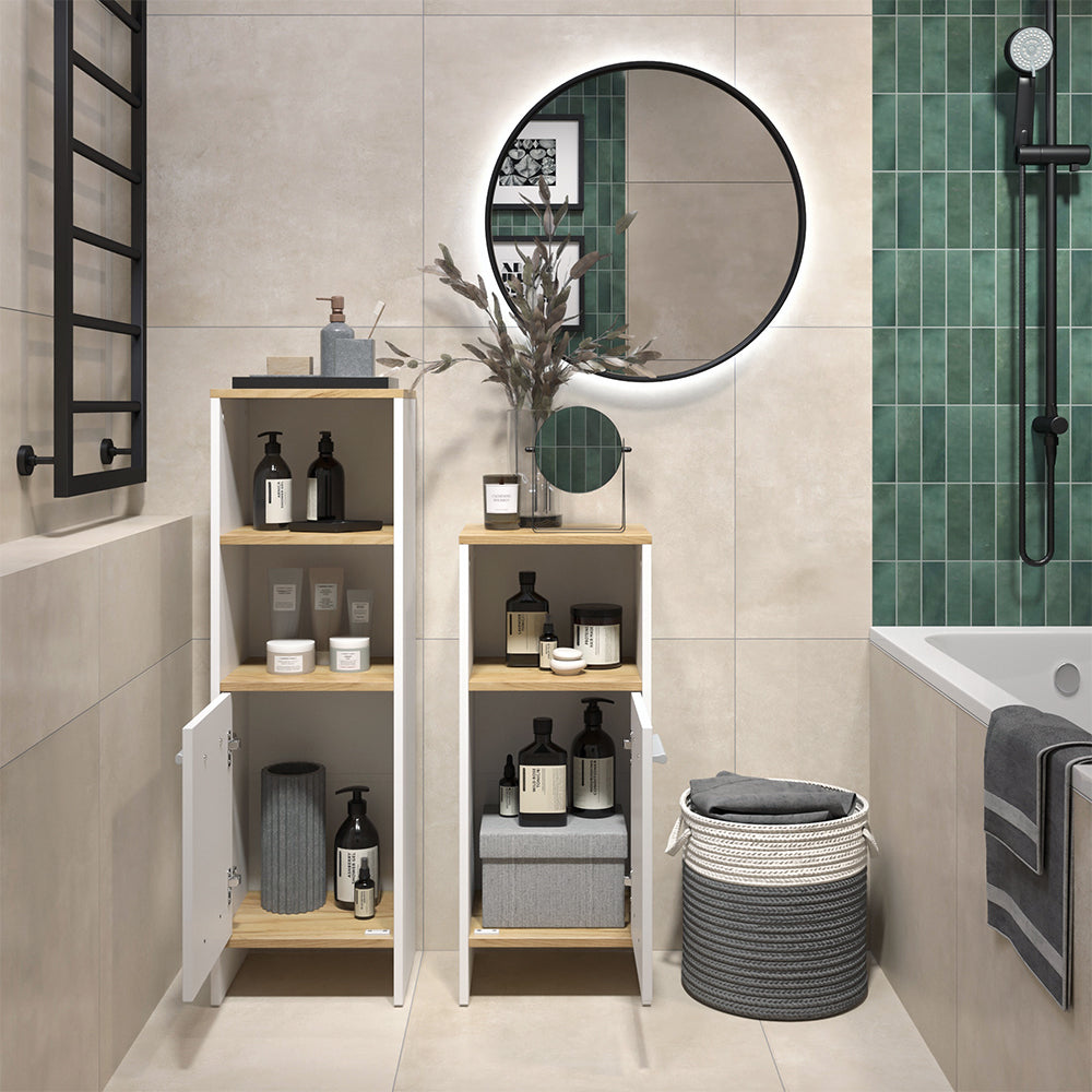 Vicco Set di mobili da bagno Rovere bianco/dorato 2 parti