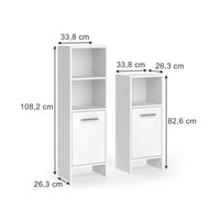 Vicco Set di mobili da bagno Bianco 2 parti