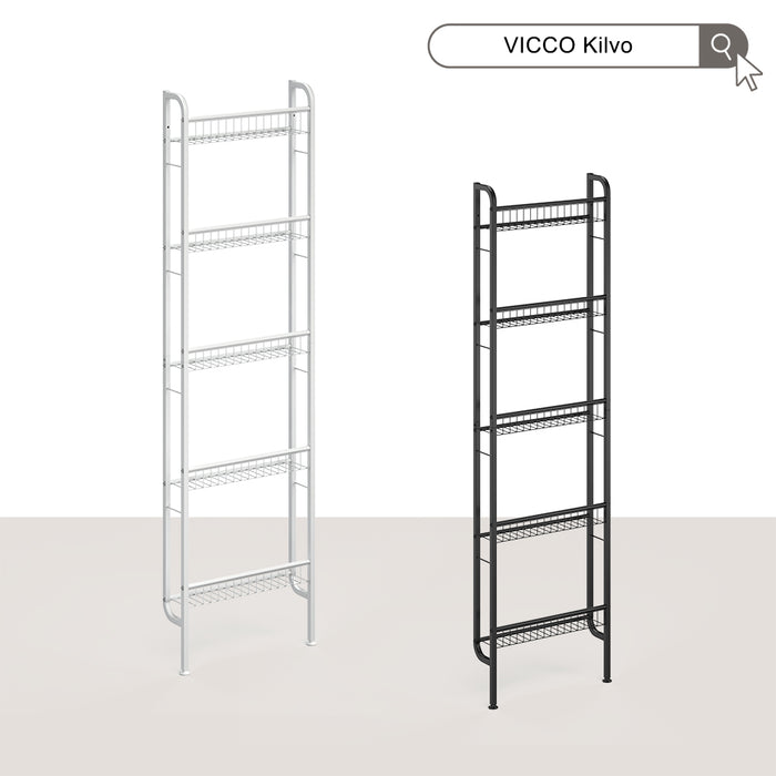 Vicco Scaffale a scala Bianco 44.5 x 160 cm con 5 ripiani