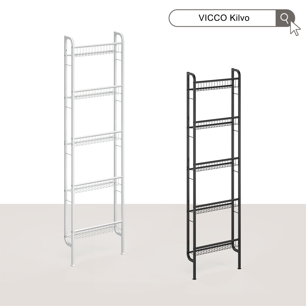 Vicco Scaffale a scala Nero 44.5 x 160 cm con 5 ripiani