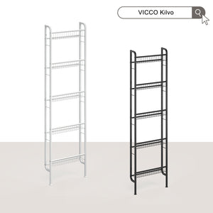 Vicco Scaffale a scala Nero 44.5 x 160 cm con 5 ripiani
