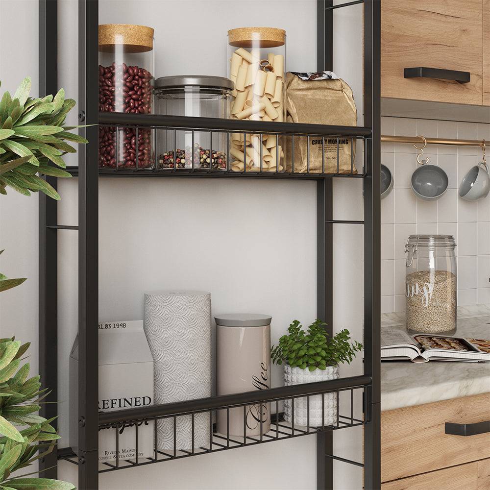 Vicco Scaffale a scala Nero 44.5 x 160 cm con 5 ripiani