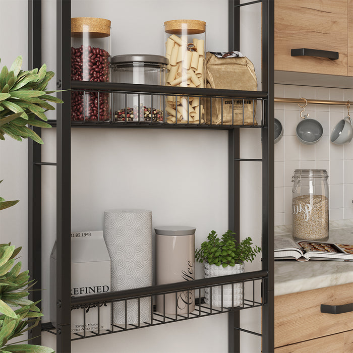 Vicco Scaffale a scala Nero 44.5 x 160 cm con 5 ripiani