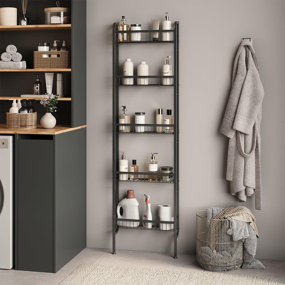 Vicco Scaffale a scala Nero 44.5 x 160 cm con 5 ripiani