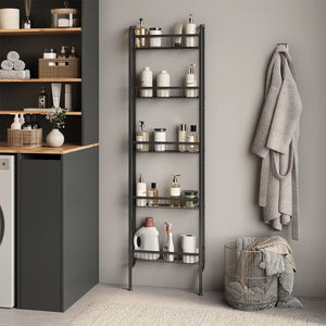 Vicco Scaffale a scala Nero 44.5 x 160 cm con 5 ripiani