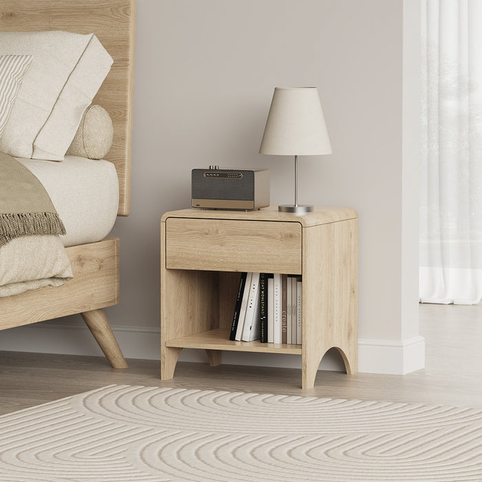 Vicco Comodino camera da letto Rovere 47 x 50 cm con 1 cassetto