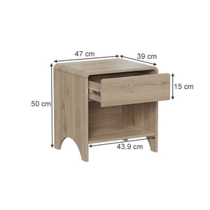 Vicco Comodino Rovere Set di 2