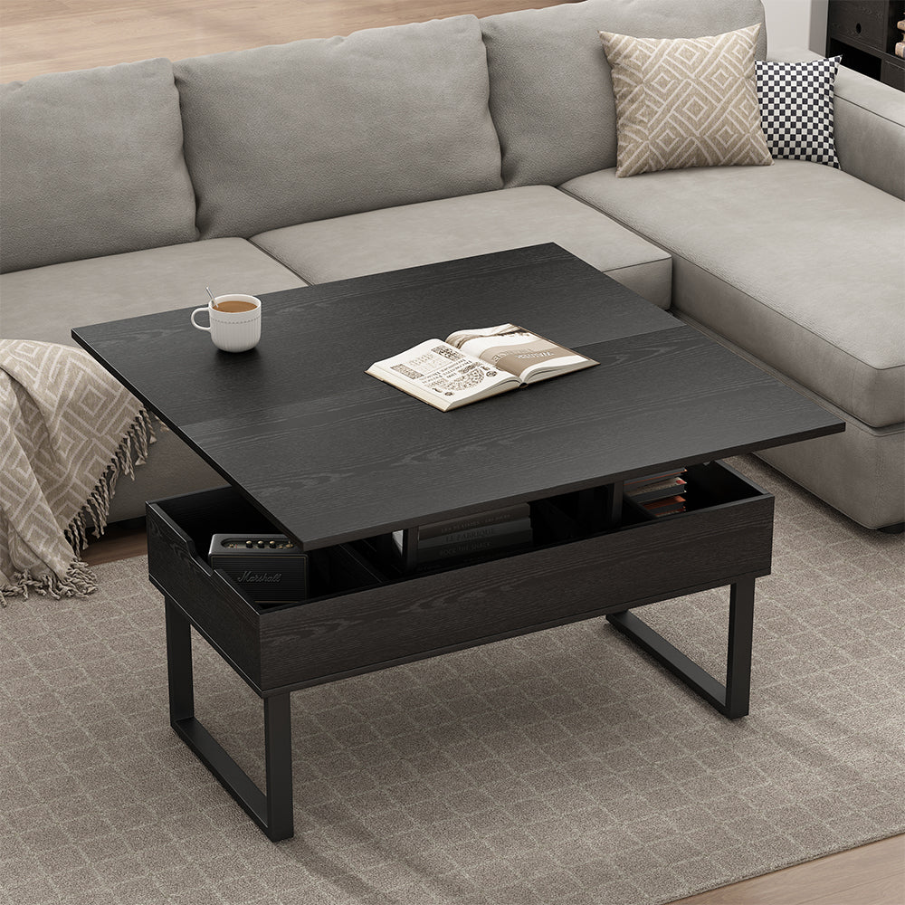 Vicco tavolino soggiorno Nero 100 x 50 cm con funzione di sollevamento