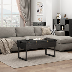 Vicco tavolino soggiorno Nero 100 x 50 cm con funzione di sollevamento