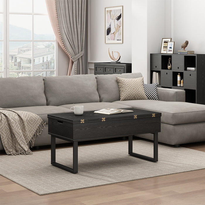 Vicco tavolino soggiorno Nero 100 x 50 cm con funzione di sollevamento