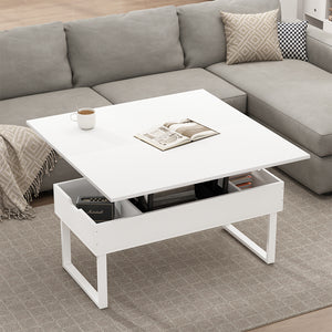 Vicco tavolino soggiorno Bianco 100 x 50 cm con funzione di sollevamento