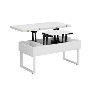 Vicco tavolino soggiorno Bianco 100 x 50 cm con funzione di sollevamento