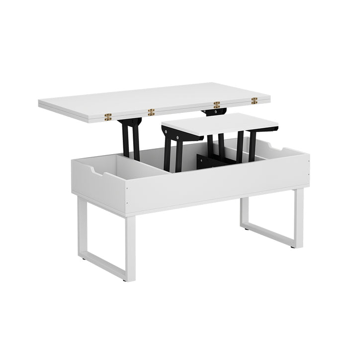 Vicco tavolino soggiorno Bianco 100 x 50 cm con funzione di sollevamento