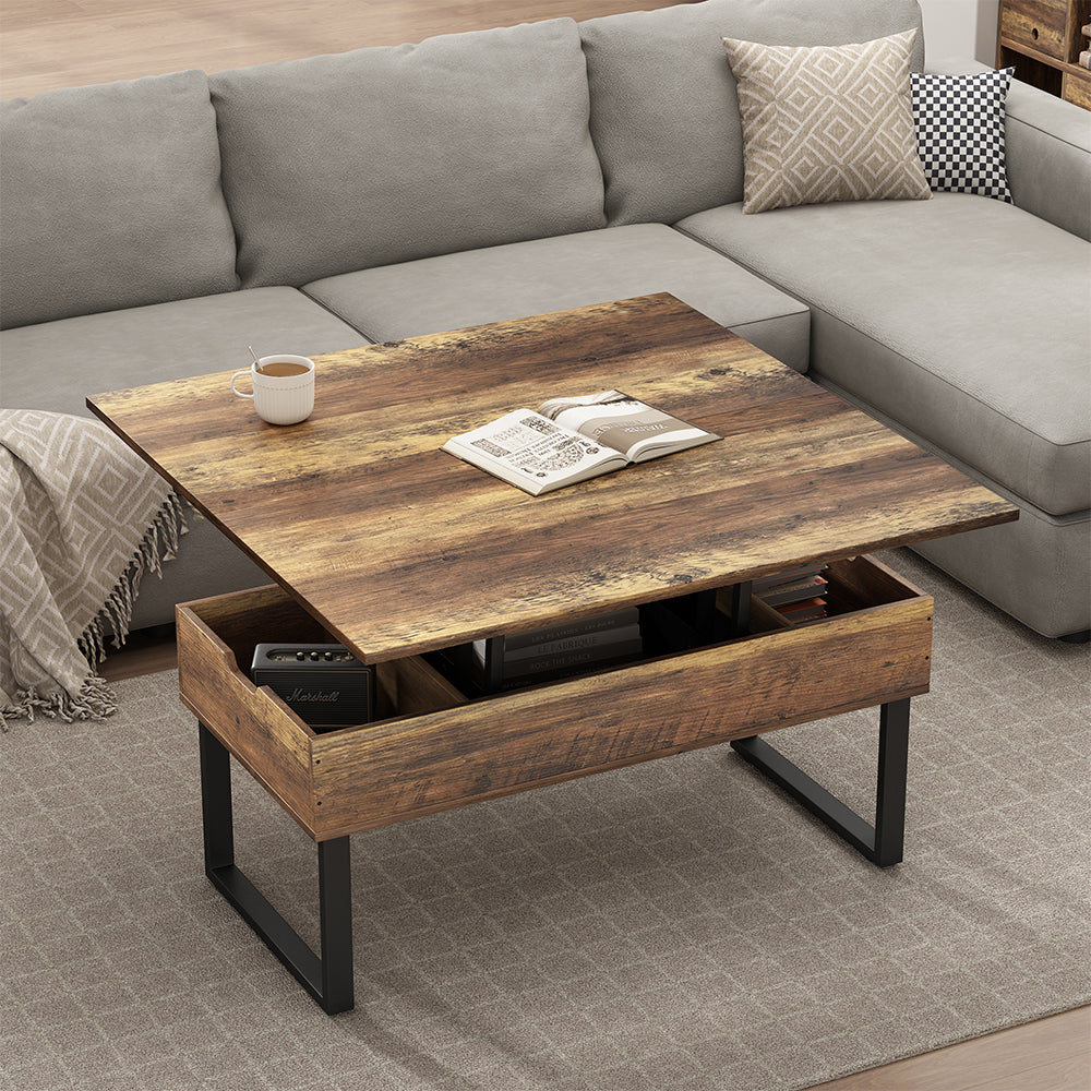 Vicco tavolino soggiorno Rovere rustico 100 x 50 cm con funzione di sollevamento