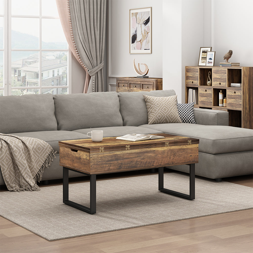 Vicco tavolino soggiorno Rovere rustico 100 x 50 cm con funzione di sollevamento