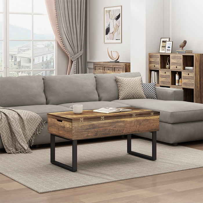 Vicco tavolino soggiorno Rovere rustico 100 x 50 cm con funzione di sollevamento