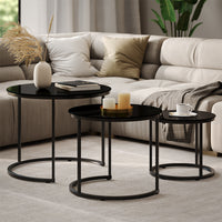 Vicco Tavolino da divano Vetro 55 x 55 cm 3 parti