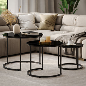 Vicco Tavolino da divano Vetro 55 x 55 cm 3 parti