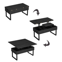 Vicco tavolino soggiorno Nero 100 x 50 cm con funzione di sollevamento