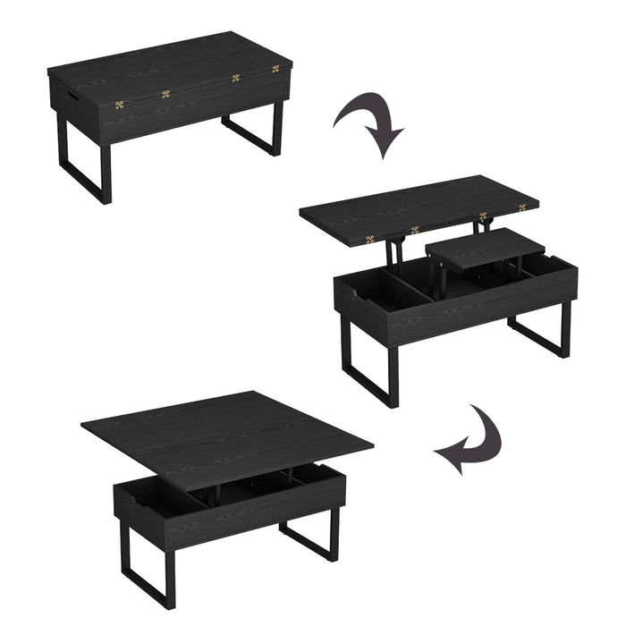 Vicco tavolino soggiorno Nero 100 x 50 cm con funzione di sollevamento