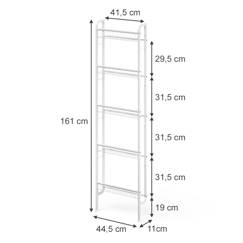 Vicco Scaffale a scala Bianco 44.5 x 160 cm con 5 ripiani