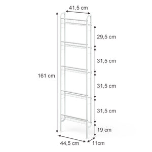 Vicco Scaffale a scala Bianco 44.5 x 160 cm con 5 ripiani