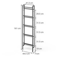 Vicco Scaffale a scala Nero 44.5 x 160 cm con 5 ripiani