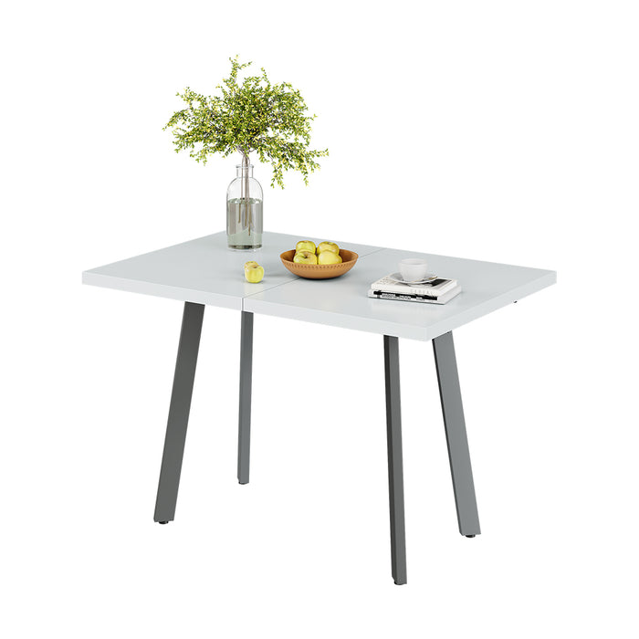 Vicco tavolo da pranzo allungabile Bianco/Grigio 160 x 80 cm con piano d'appoggio allungabile