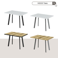 Vicco tavolo da pranzo allungabile Bianco/Grigio 160 x 80 cm con piano d'appoggio allungabile