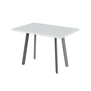 Vicco tavolo da pranzo allungabile Bianco/Grigio 160 x 80 cm con piano d'appoggio allungabile