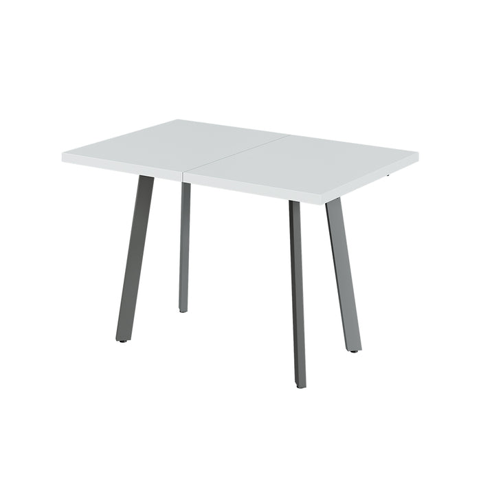 Vicco tavolo da pranzo allungabile Bianco/Grigio 160 x 80 cm con piano d'appoggio allungabile