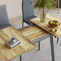 Vicco tavolo da pranzo allungabile Rovere rustico/grigio 160 x 80 cm con piano d'appoggio allungabile